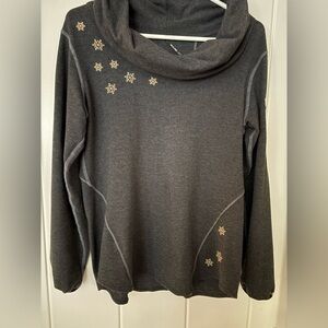 Alp N Rock Gray Long Sleeve Tee with Gold Accents